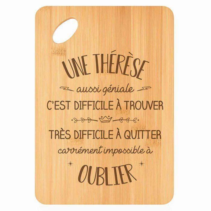 Planche à découper - PLANETEE - Une Thérèse aussi géniale - Bambou - 30x20x1 cm - Trou 24 mm