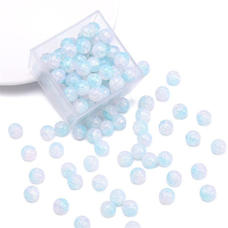 10 мм стеклянные бусины-попки Halo Inside Broken Round Бусины из глазури Ретро-бисер ручной работы Diy Ice Crack Jewelry Бусины-попки для изготовления ювелирных изделий