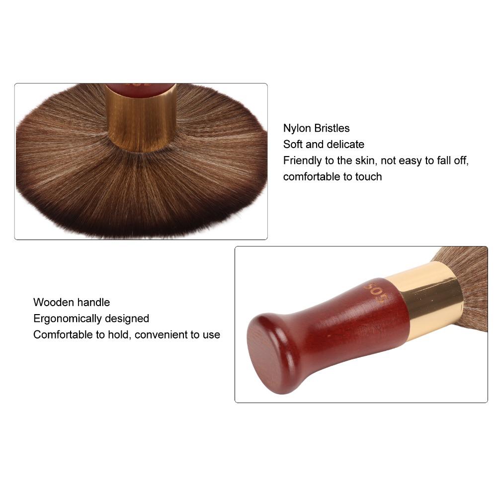 Ergonomic Wooden Handle Neck Duster Brush Portable Design Hair Cut Neck Brush Salons
