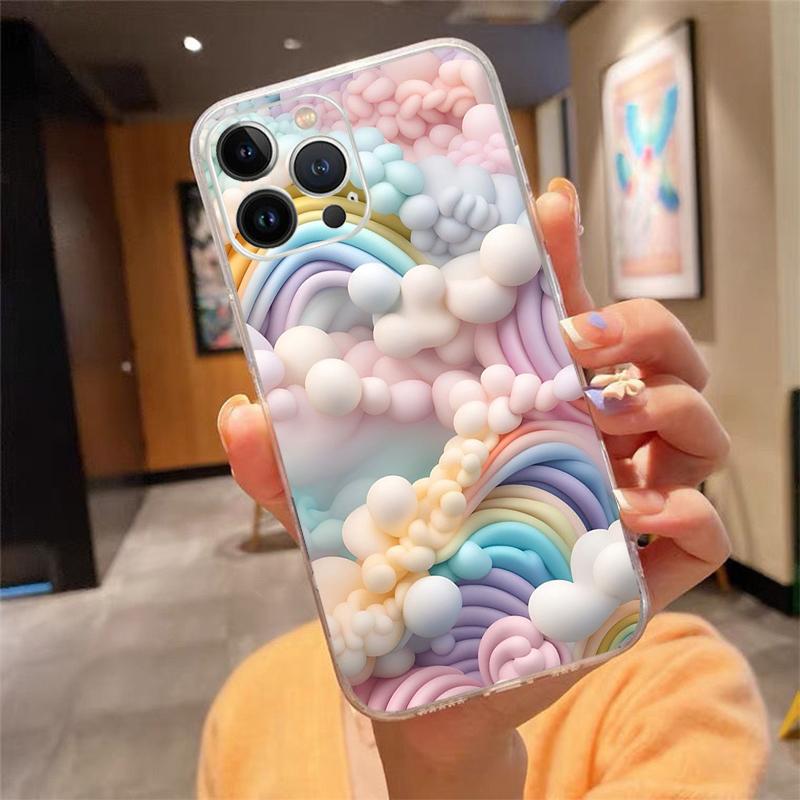 Balloon Cloud Rainbow Star Flower Phone Case For Iphone 15 14 Pro Max 13 12 11 Pro Max XSMax XR 12 13 Mini 14 Plus