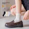 "Japanese-Style Milky White Crew Socks for Women - Trendy Spring/Summer Solid Color"