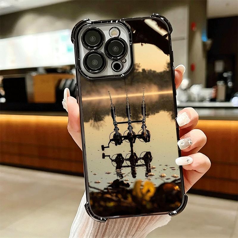 Рыболовная удочка для карпа Покрытие Чехол для телефона Для Iphone 16 17 Pro Max Air 16E 14 15 Plus 12 13 Mini Противоударный Чехол с подушкой безопасности