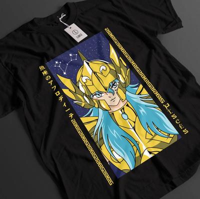Футболка Saint Seiya Shiryu Футболка Hyoga Футболка Shun Топ Ikku Аниме Графическая Футболка