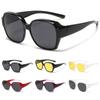 Polarized Fit Over Glasses Sunglasses for Women Men, Trendy Square Wrap Around Shades for Driving Riding,