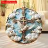2d Flat 20*20cm Stained Wooden Hanging Animal Colored Disc Home Wall Decor Chain Pendant Decor Chandelier Chain Cover