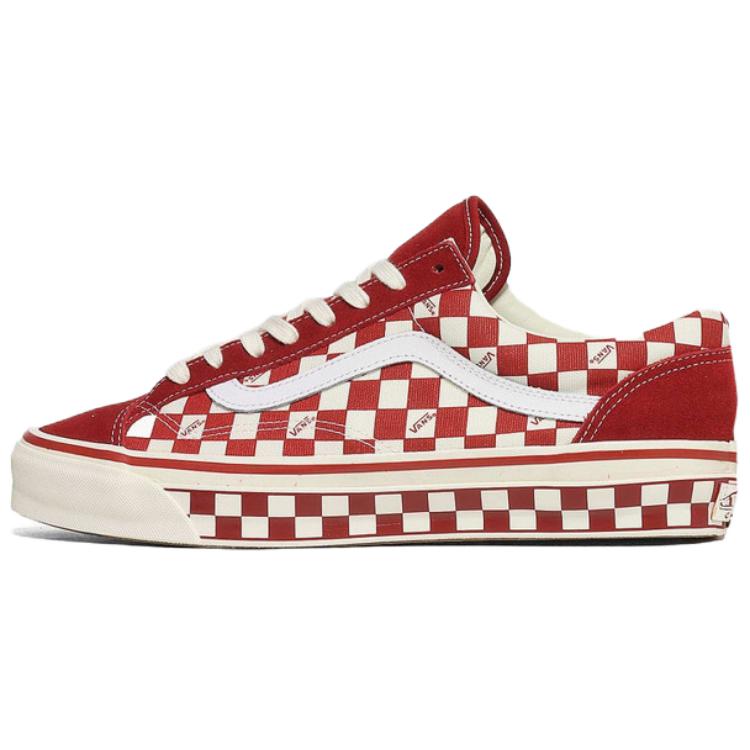 Vans Premium Old Skool 36 Checkerboard - Chili Pepper Red Unisex Sneakers White VN000D57ERY