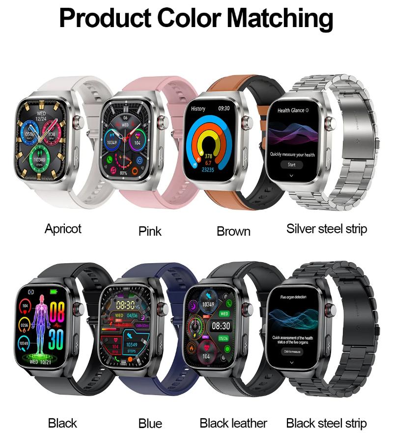 2025 Новые умные часы для мужчин с мочевой кислотой, жиром в крови, ЭКГ+ППГ, пульсом, артериальным давлением, Bluetooth, звонком, спортом для Xiaomi, отслеживанием здоровья, часы