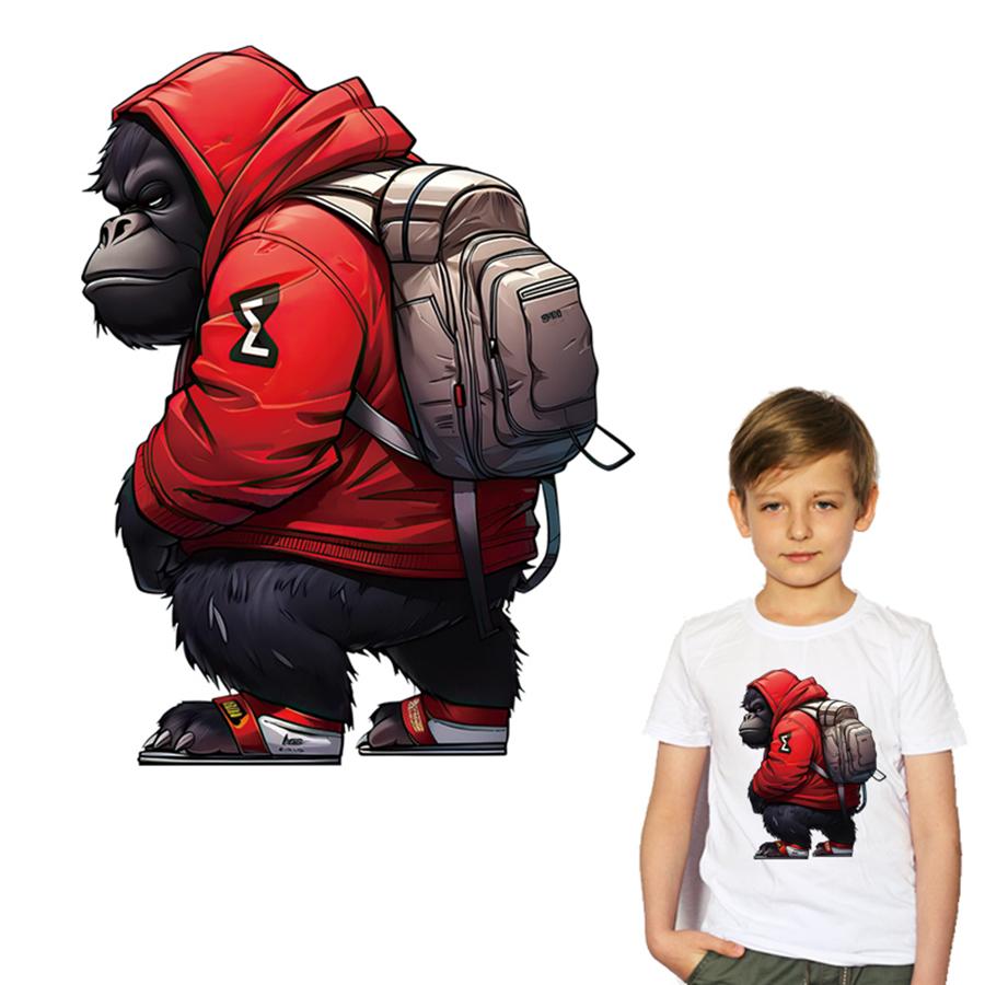 1pc Handsome Sports Gorilla Heat Transfer Sticker, DIY Iron-On Decals For Clothes, T-Shirt Making, Pillow Decorating, Clothing Supplies & Appliques