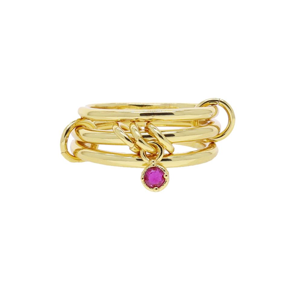 Stacking Engagement Bands Ring Two Color Fingers Chain Shape Variable Hip Hop Ring Trendy Accessories for Women Men