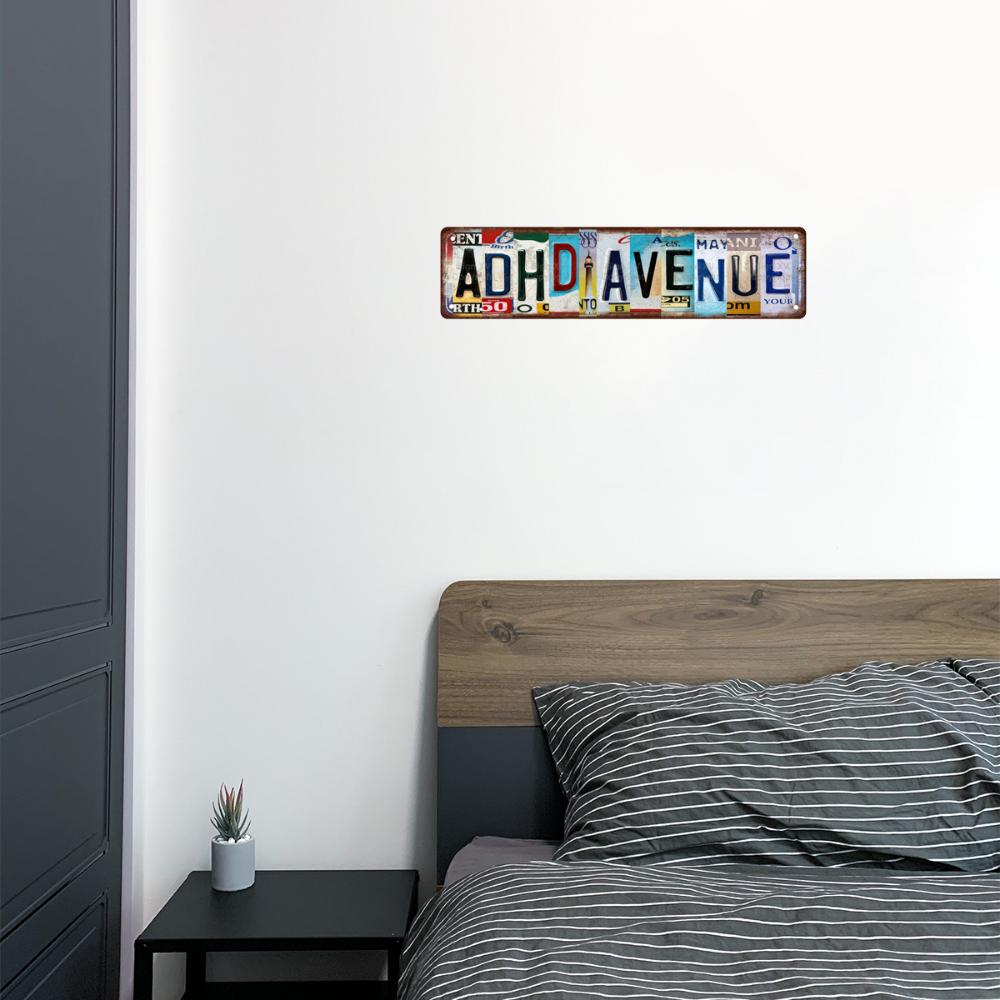 One Piece ADHD Avenue Novelty Can Sign - юмористический невыступающий металлический уличный знак для дома, комнаты, стены, ванной комнаты, бара, кафе, гаража