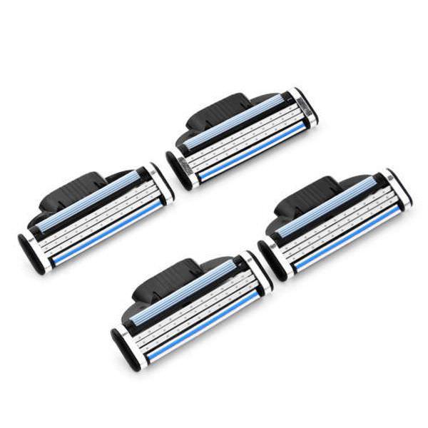 4Pcs Compatible MACH Manual Three-layer Razor Blade Shaver for Men's Razors Tool Holders
