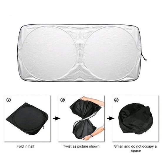 Double Circle Car Front Windshield Summer Anti-Sun Heat Blocking Cover Protector