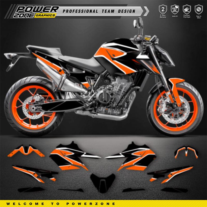 PowerZone Custom Team Stickers Kit Graphics for KTM DUKE 790 890 2018-2021 SUPERMOTO Backgrounds Decals Racing Vinyl Stickers