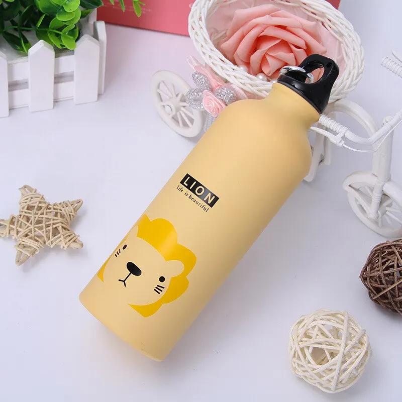 Bolttle Animals Creative Gift Outdoor Mug Portable Aluminium Cartoon Sports Mug Cartoon Figure Mug Stainless Steel Water Bottle with Lid Insulated Mug