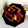 1pc Flame Cross Rammstein Themed High-quality Umbrella,Automatic Opening and Closing Umbrella,Multi-functional Umbrella G0811012
