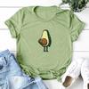 Women Summer T Shirt  Avocado Pattern Print Retro Fashion Short Sleeve Tees Casual   Printed  Tops