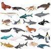 AAGWW Mini Marine Realistic Marine Animal Mini Penguin New Kids Toy Realistic Marine Animal Total of 24 Animals, Models, Shark, Dolphin, Crab, Set,