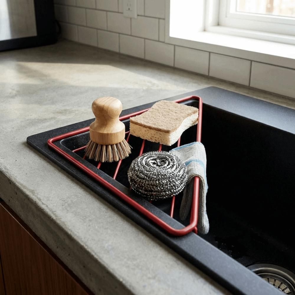 Anti-rust Triangular Corner Rack Iron Dish Drying Rack Simple Sink Organizer Sponges