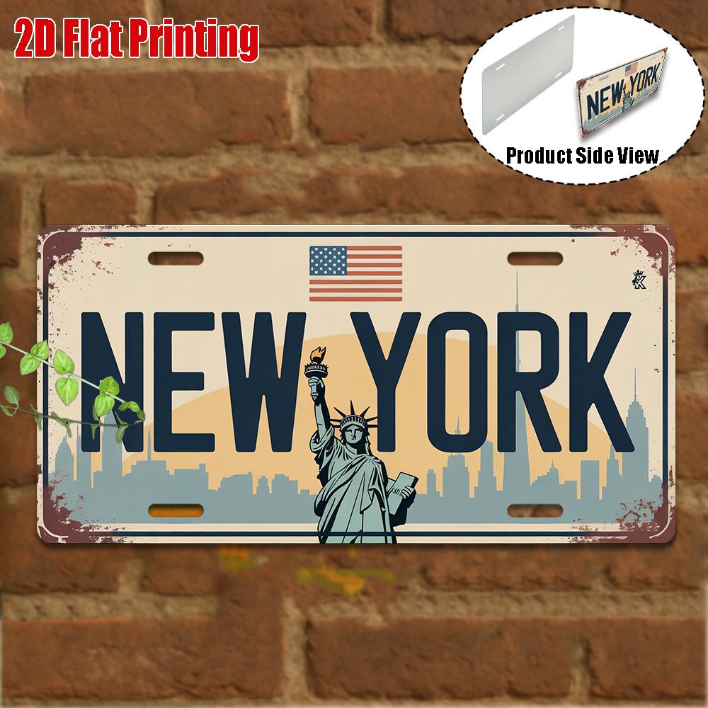 D Flat pc Vintage Metal Sign for Decorative Purposes Only Outdoor Plaque Wall Decoration New York Aluminum Sign