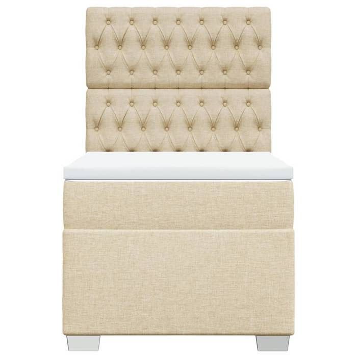Maison Exclusive - Sommier à lattes de lit avec matelas Crème 100x200 cm Tissu