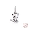 Genuine 925 Sterling Silver Sweet Cat Dangle Charms Beads Fits Europe Bracelets Women Charm Silver 925 Jewelry