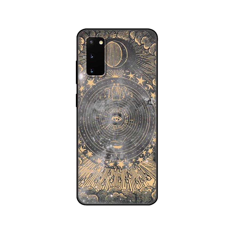 Черный чехол из ТПУ для Samsung Galaxy S20 /S20 PLUS/S20 ultra/S20+ /S20FE задняя крышка Солнце и луна