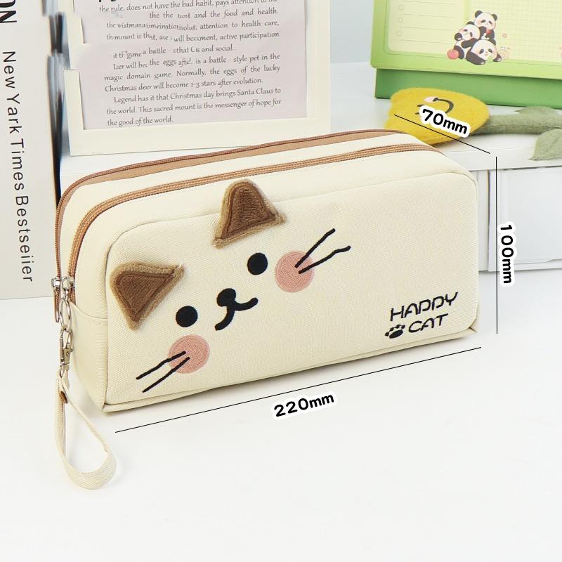 Милый пенал с изображением котенка из мультфильма для школьников, шикарный пенал с изображением милого кота, большая вместительная сумка для хранения канцелярских принадлежностей, сумка для школы