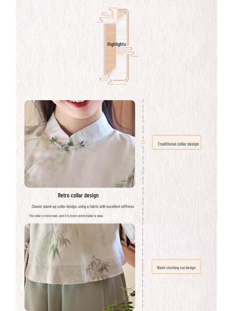 Китайский ретро дзен стиль костюм тан ципао топ с элементами ханьфу для женщин