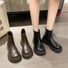 Популярные высококачественные женские ботинки Мартин женские осенне-зимние бархатные универсальные на толстой подошве тонкие жареные уличные ботинки на маффиновой подошве женские