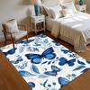 Starry Night Oil Painting Butterfly Area Rug Swirl Sky Wild Insect Floral Print Non Slip Carpet Romantic Art Style Home Decor