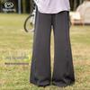 Girls' Solid Color Wide-Leg Casual Pants