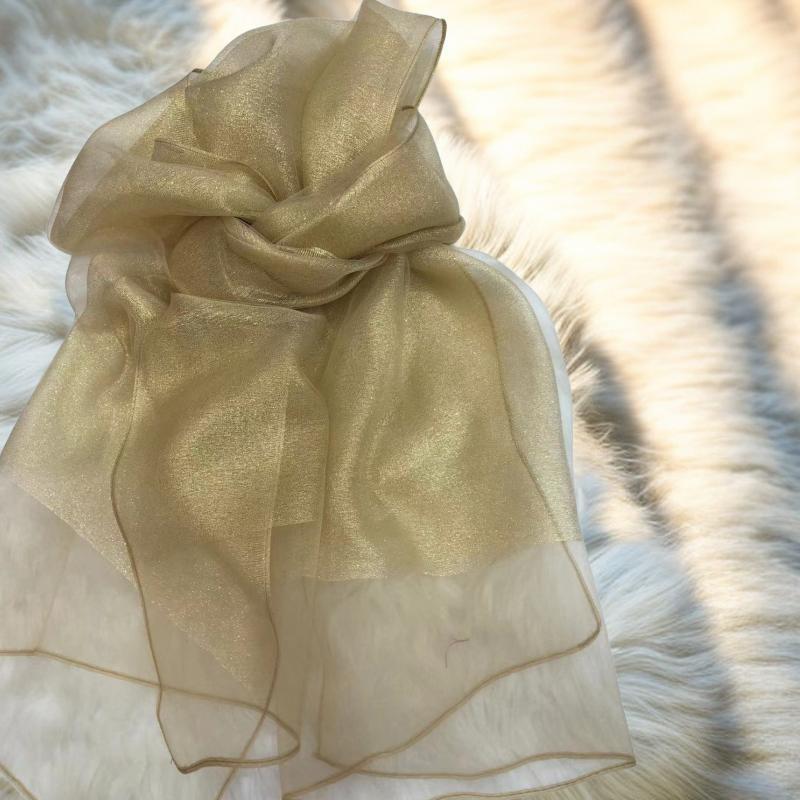 Elegant Imitation Silk Scarf - Solid Color, Sun Protection, Fashionable Female Shawl, Long and Simple Design
