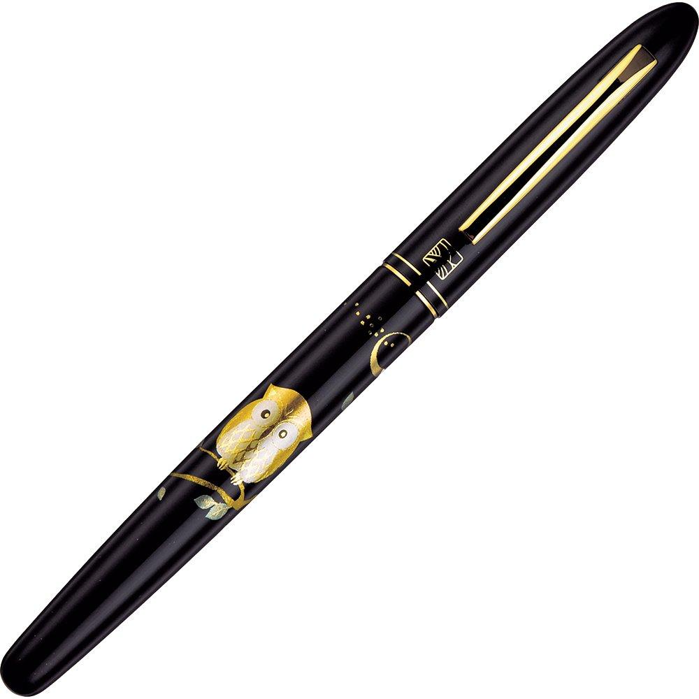 Kuretake Brush Letter Makie Monogatari Owl Black Pen, Pen, Design, Barrel, ER186-410