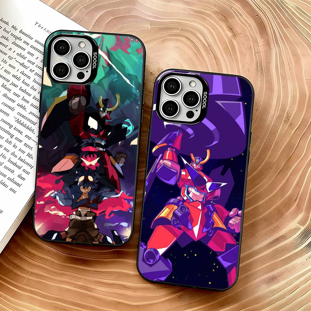 Чехол для телефона Gurren Lagann для iPhone 17,16,15,14,13,12,11 Plus,Pro Max,XS, Цветной Серебристо-Черный Чехол