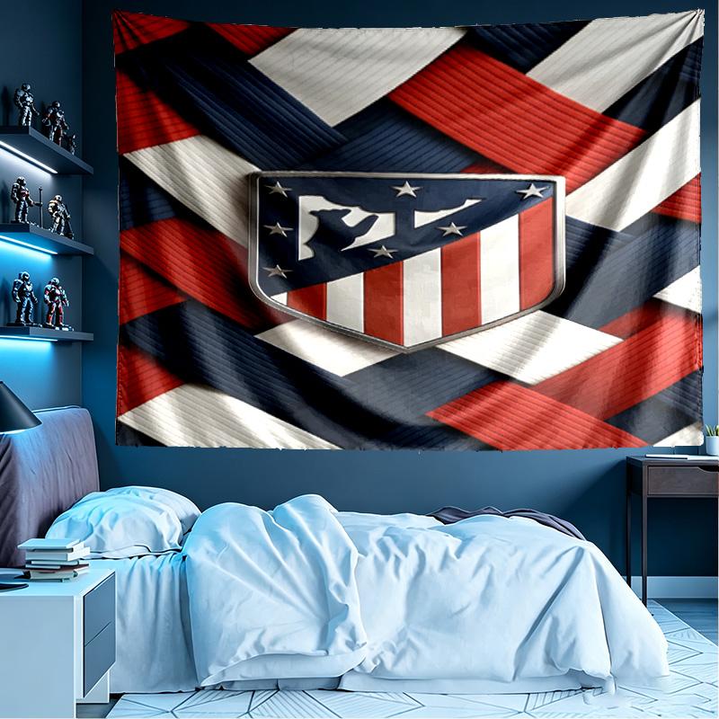 Atletico Madrid Print Tapestry, Lightweight Wall Hanging, for Bedroom, Dorm, Living Room, Home Art Decor - Birthday Christmas Gift for Friends