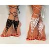 Crochet Barefoot Sandals, Anklet Barefoot Sandles, Foot Jewelry, Steampunk, Lace, Black