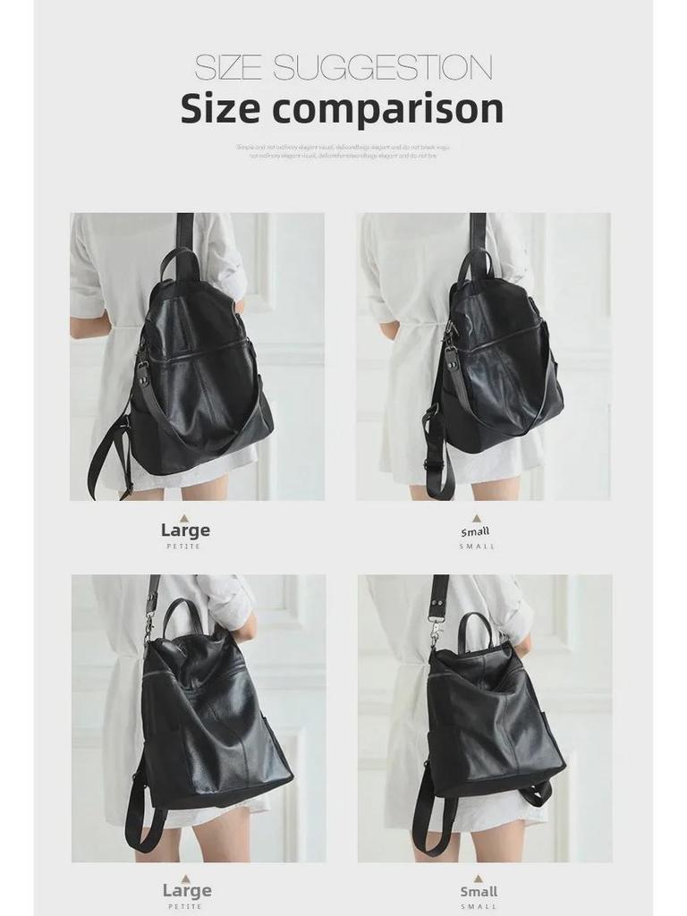 2024 Новый европейский и американский женский рюкзак из натуральной кожи - Большая вместимость, ретро-сумка в стиле колледжа