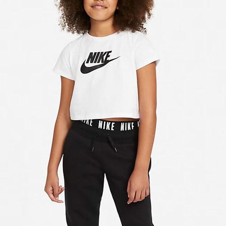 Nike Повседневная футболка с коротким рукавом и принтом логотипа для детей, белая DA6925-102