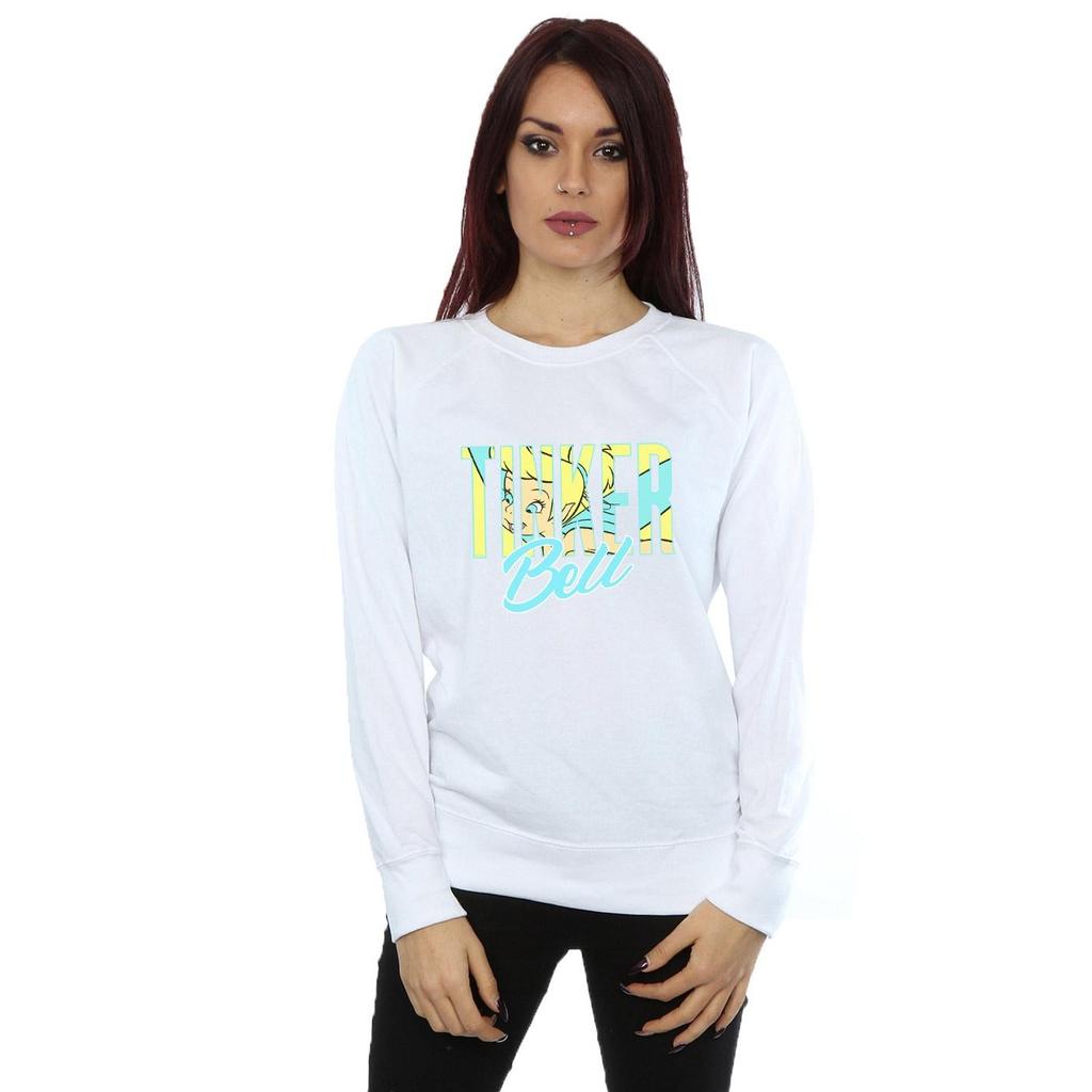 Disney Womens/Ladies Tinker Bell Wording Infill Sweatshirt
