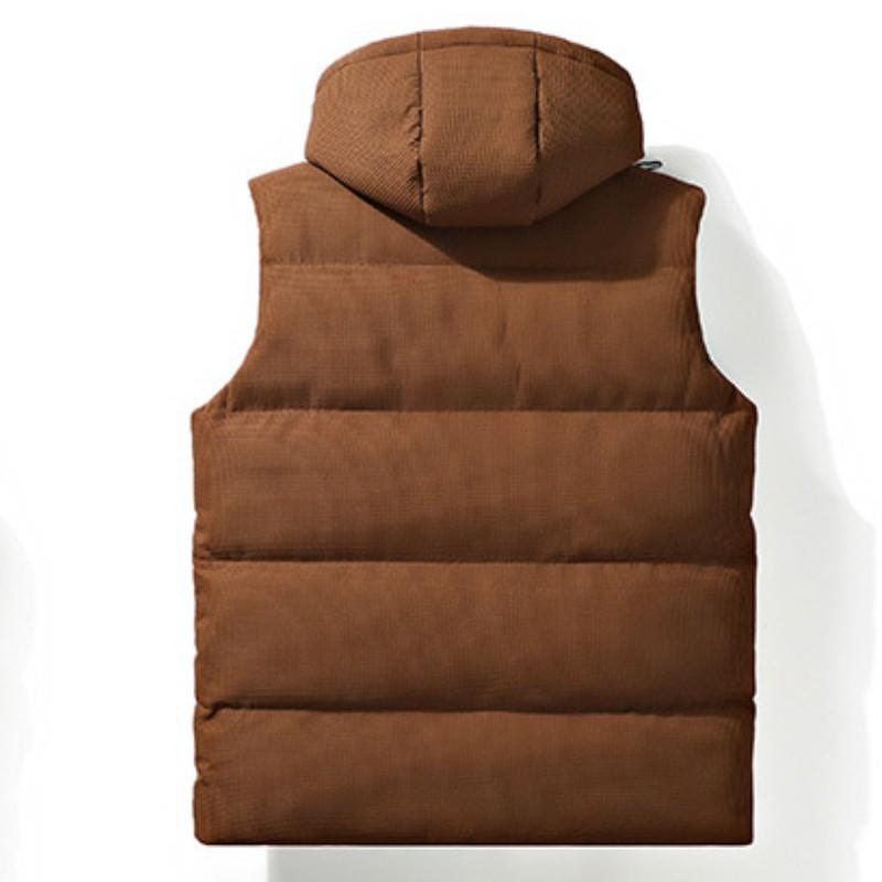 Осенне-зимний жилет с капюшоном, мужской жаккардовый свободный хлопковый теплый жилет с подкладкой, жилет для пары