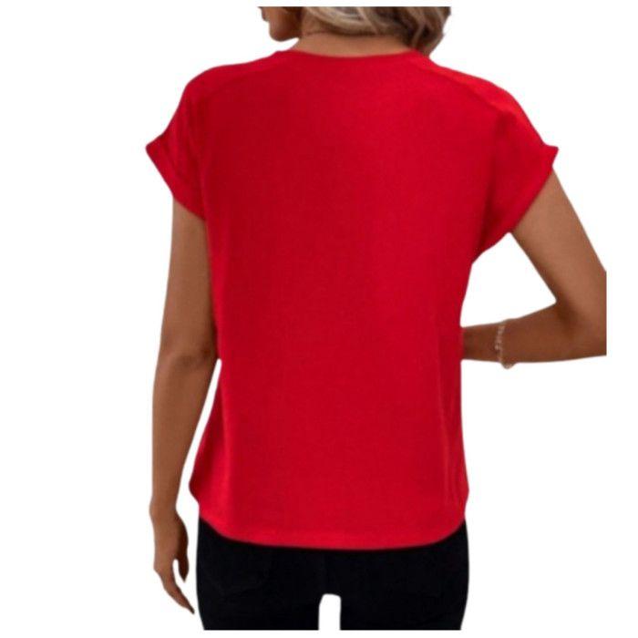Tee-shirt Femme rouge Logo New York - - Rouge