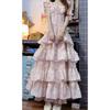 Xiaofei Sleeve Suspender Dress Women's Big Skirt Waist Seaside Holiday Super Fairy Princess Medium and Long Fluffy Cake Dress