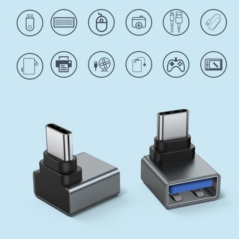 USB 3.0 Female to Type C Male 90-градусный угловой удлинитель USB C Upward Downward OTG Connector для ноутбука