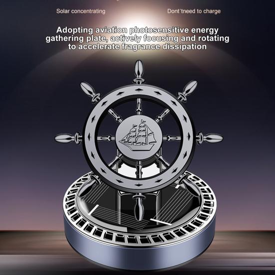 Солнечный автомобильный освежитель воздуха, вращающийся винтажный руль, длительный аромат, очистка воздуха, автоматический ароматерапевтический диффузор, орнамент, аксессуары для салона автомобиля