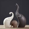 New Home Décor Elephant Family Matte Finish Ceramic Figures - (Set of 3 Piece, Matte Brown)