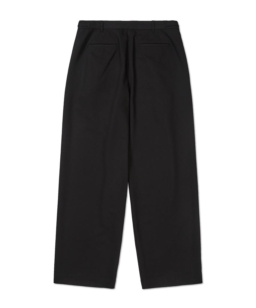 WEST GRAND BOULEVARD Libre Wide Two-Tuck Wool Blended Slacks Black