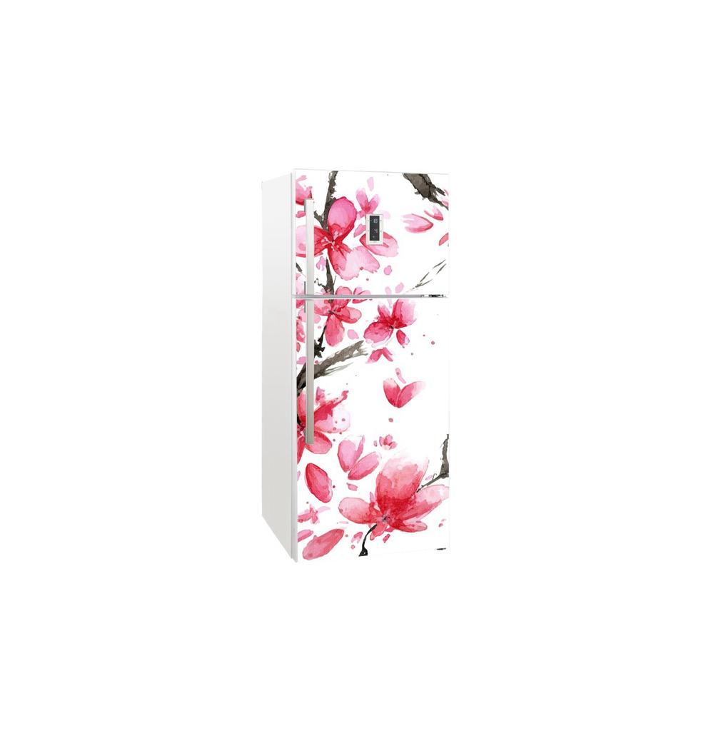 55 стилей, разноцветные наклейки на холодильник с цветами, крышка холодильника, дверная виниловая самоклеящаяся наклейка для декора кухонной мебели, наклейка для морозильной камеры, сделай сам