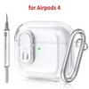 Для Airpods 4 прозрачный чехол с набором для чистки и замком-брелком безопасный мягкий защитный чехол из ТПУ для наушников Airpods 4