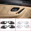 Carbon Fiber ABS Chrome Car Inner Door Handle Bowl Decor Cover Stickers For BMW 5 Series E39 1996-2003 Auto Interior