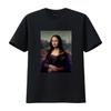 Футболка с Моной Лизой Да Винчи Иконический Ренессансный Арт Принт Идеально для Любителей Поклонников Вневременной Красоты винтажная Стиранная Растянутая